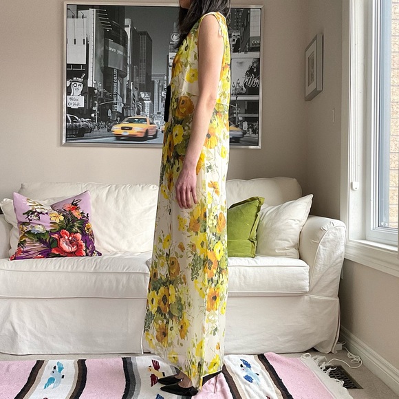 Vintage floral A-line maxi dress - Picture 4 of 16